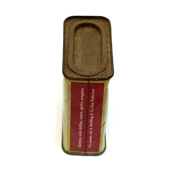Schilling & Co Chili Powder Spice Tin 2 Oz 1930s Retro Kitchen Décor Collectible - Picture 6 of 6
